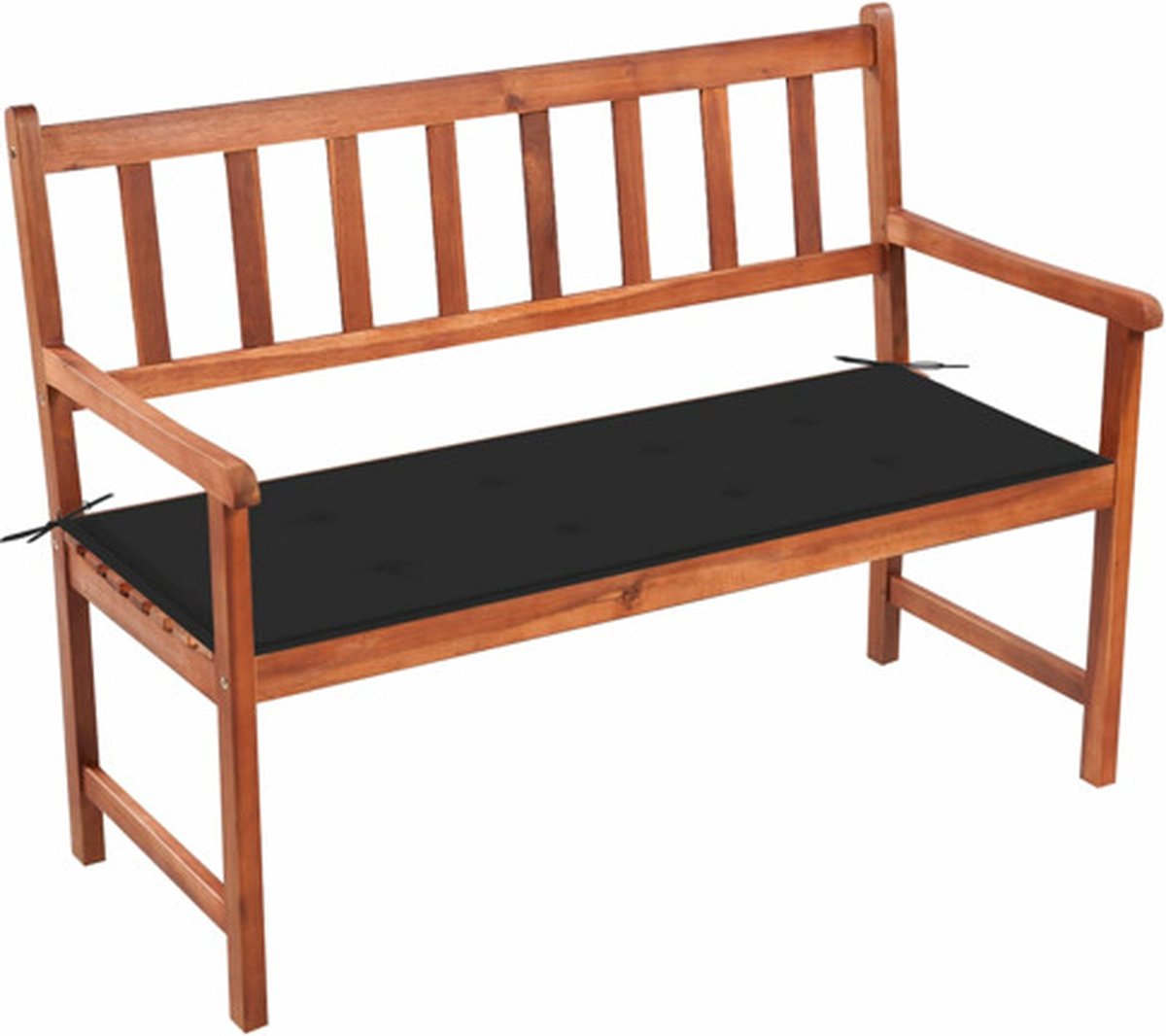 vidaXL - Tuinbank - met - kussen - 120 - cm - massief - acaciahout