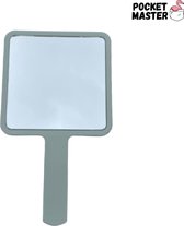 PocketMaster® Make-Up Spiegel / Handspiegel met Handvat - Licht Groen - Klein - Compact - Handzaam - 8,0 X 8,0 cm Spiegeloppervlak