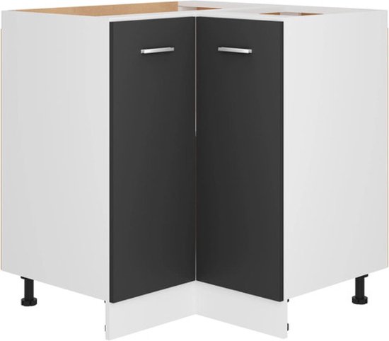 Hoekonderkast 75,5×75,5×80,5 cm (grijs)