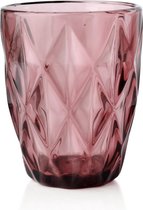 Affekdesign - Elise Set van 6 glazen met reliëf - 250 ml - Roze