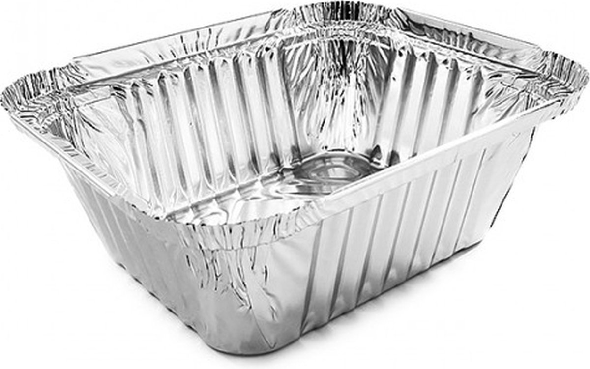 BULK Rechthoekige aluminium voedsel container met deksel, 450 ml - BULK 1000 PCS