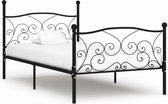 vidaXL - Bedframe - met - lattenbodem - metaal - zwart - 90x200 - cm