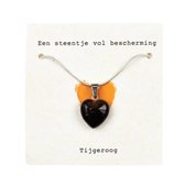 Sidedish - Tijgeroog Zilveren Ketting - Tiger's Eye - Chakra - Edelsteen Sieraard - Crystals