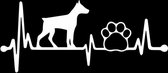 Hartslag dieren poot afdruk hond auto stickers - Laptop sticker - Auto accessories - Sticker volwassenen - 12 x 27 cm - Wit - 237