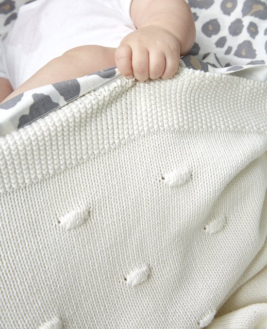 Meyco Baby Knots ledikant deken - offwhite - 100x150cm van Meyco — afbeelding 5