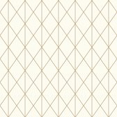 Papier peint graphique Profhome 365751-GU papier peint intissé légèrement texturé avec motif graphique or mat blanc crème 5,33 m2
