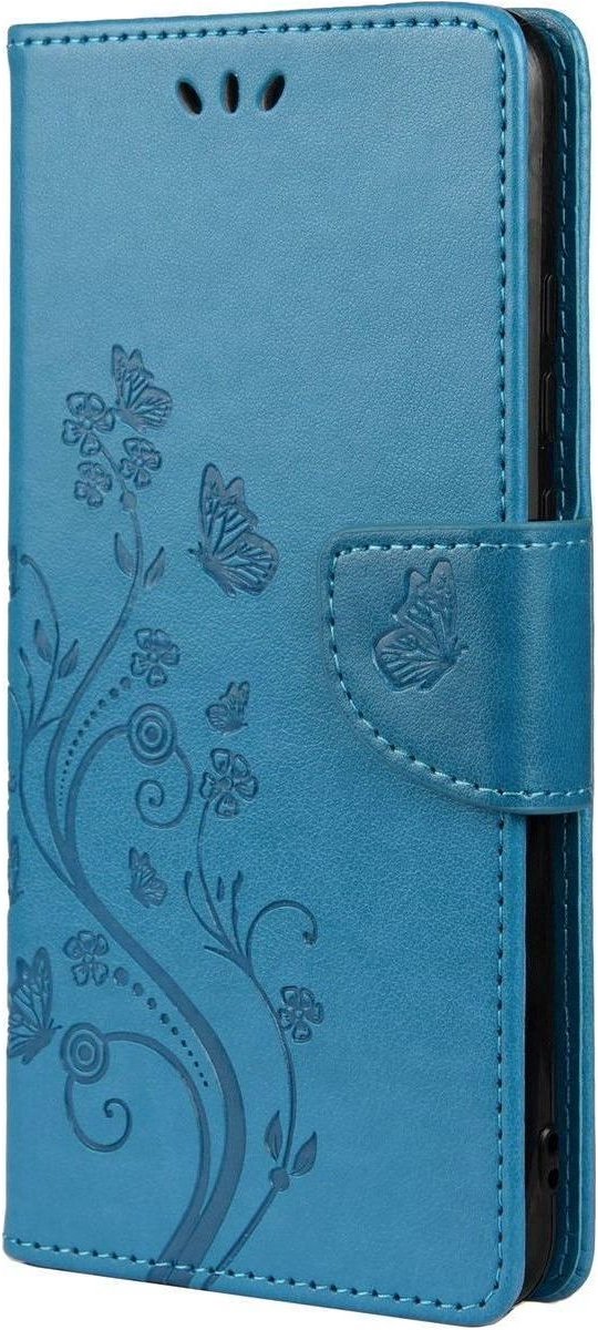 Mobigear Telefoonhoesje geschikt voor Samsung Galaxy A53 Hoesje | Mobigear Flowers Bookcase Portemonnee | Pasjeshouder voor 2 Pasjes | Telefoonhoesje voor Pinpas / OV Kaart / Rijbewijs - Blauw