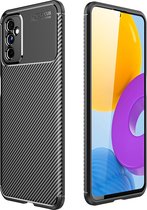 Mobigear Hoesje geschikt voor Samsung Galaxy M52 Telefoonhoesje Flexibel TPU | Mobigear Racing Backcover | Galaxy M52 Case | Back Cover - Zwart