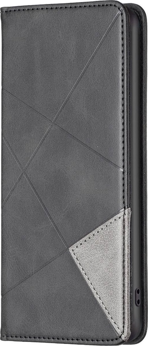 Mobigear Telefoonhoesje geschikt voor OPPO Find X5 Lite Hoesje | Mobigear Rhombus Slim Bookcase | Pasjeshouder voor 2 Pasjes | Telefoonhoesje voor Pinpas / OV Kaart / Rijbewijs - Zwart