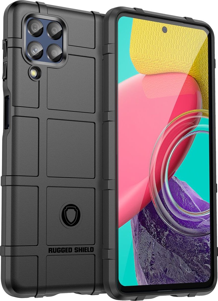 Mobigear Hoesje geschikt voor Samsung Galaxy M53 Telefoonhoesje Flexibel TPU | Mobigear Rugged Shield Backcover Shockproof | Schokbestendig Galaxy M53 Telefoonhoesje | Anti Shock Proof - Zwart