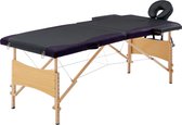 Table de massage pliable 2 zones bois noir