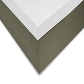 ZO! Home Satinado katoen/satijn topper hoeslaken wit  - lits-jumeaux (180x200) - luxe uitstraling - rondom elastiek