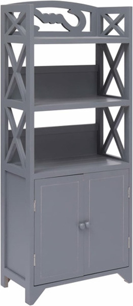 vidaXL - Badkamerkast - 46x24x116 - cm - paulowniahout - grijs