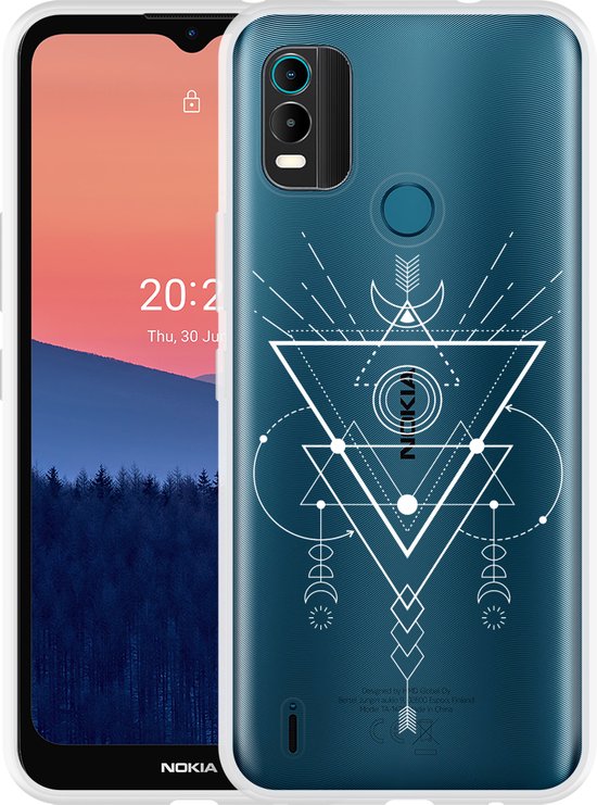 Coque adaptée pour Nokia C21 Plus Abstract Moon White