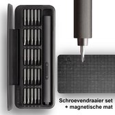 Hoto - Precisie Elektrische Schroevendraaier set + Magnetische Mat – 25 bits hoge kwaliteit - USB-C oplaadbaar – voor professionele reparatie - zwart