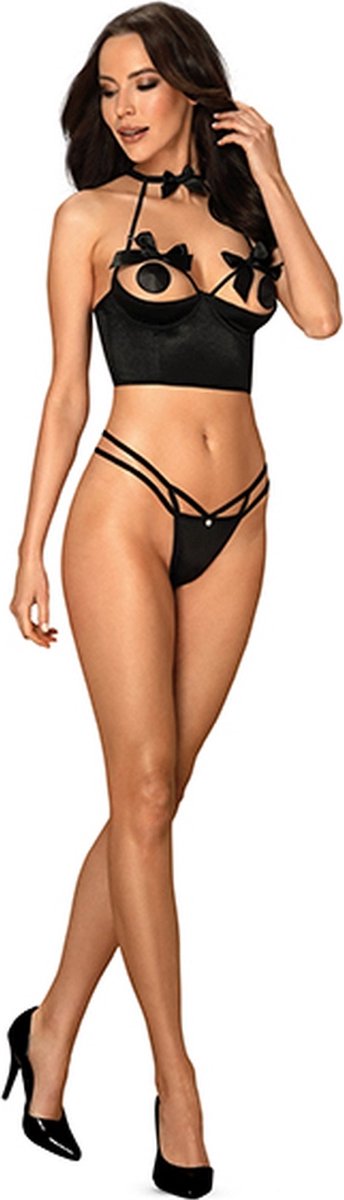 Obsessive Delishya 2-Delige Bh Set Met Open Cups - Zwart