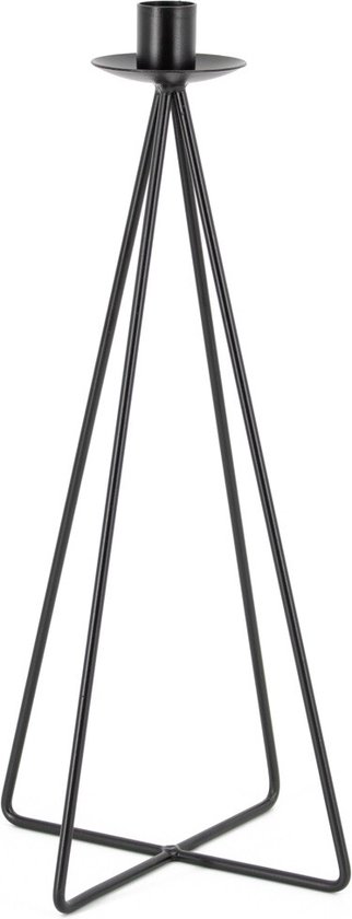 Clayre & Eef Kandelaar 25 cm Zwart Ijzer Kaarsenstandaard - Clayre