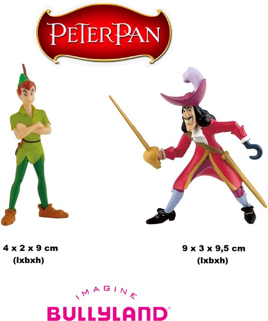 Bullyland Speelset Taarttoppers Peter Pan (4x2x9 cm) & Kapitein Haak (9x3x9,5 cm) bol.