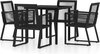 vidaXL Ensemble de jardin 5 pièces Noir - Ensemble de salle à manger - Coins à manger - Ensemble de jardin - Ensemble de meubles de jardin