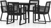 vidaXL Ensemble de jardin 5 pièces Noir - Ensemble de salle à manger - Coins à manger - Ensemble de jardin - Ensemble de meubles de jardin
