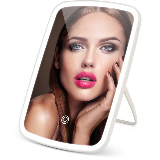 Make up spiegel met verlichting - Tafelspiegel - USB oplaadbaar – Wit