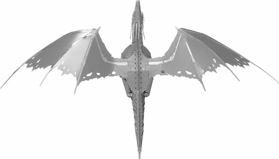 Metal Earth Gringotts Draak metaalmodel, vogelperspectief.