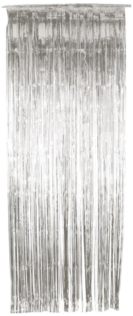Smiffys - Shimmer Curtain Feestdecoratie - Zilverkleurig
