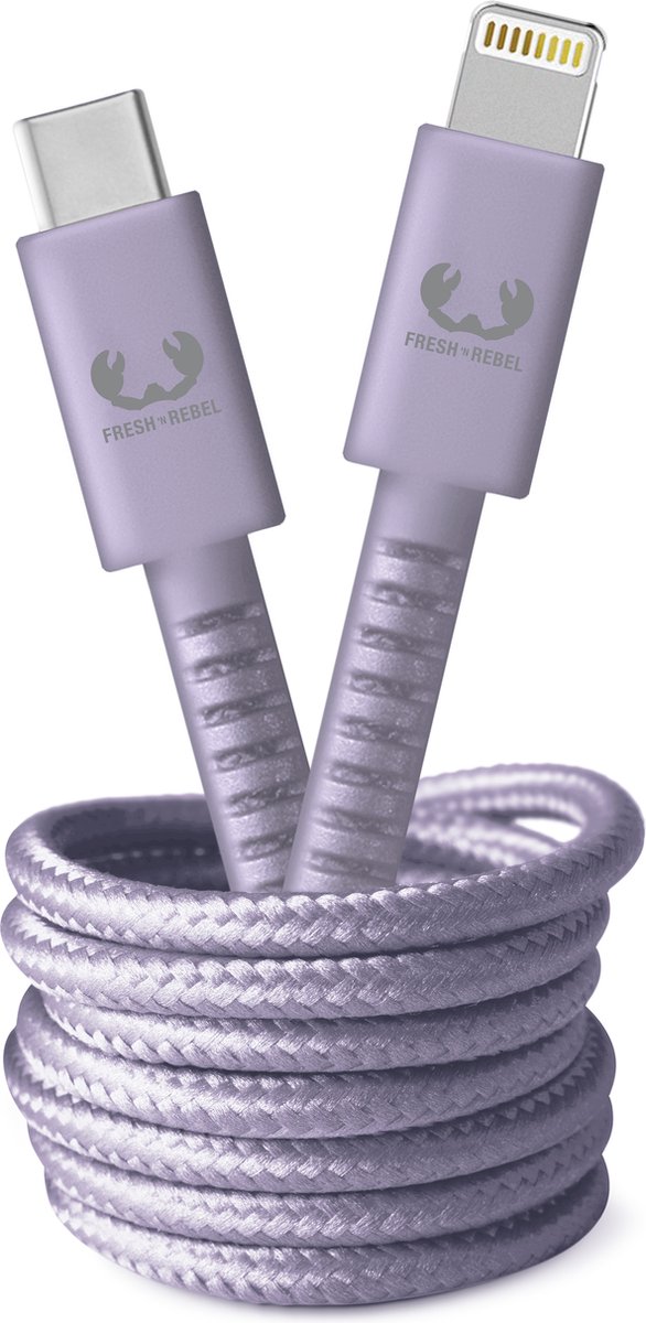 Fresh 'n Rebel - USB-C - Apple Lightning Fabriq cable  -  2.0m  -  Dreamy Lilac