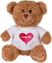 Gepersonaliseerd Cadeau Teddybeer met Naam - Beer Hart I Love You - Knuffelbeer 23 cm - Liefdesbeer - Valentijn Cadeau - Pluche Beer