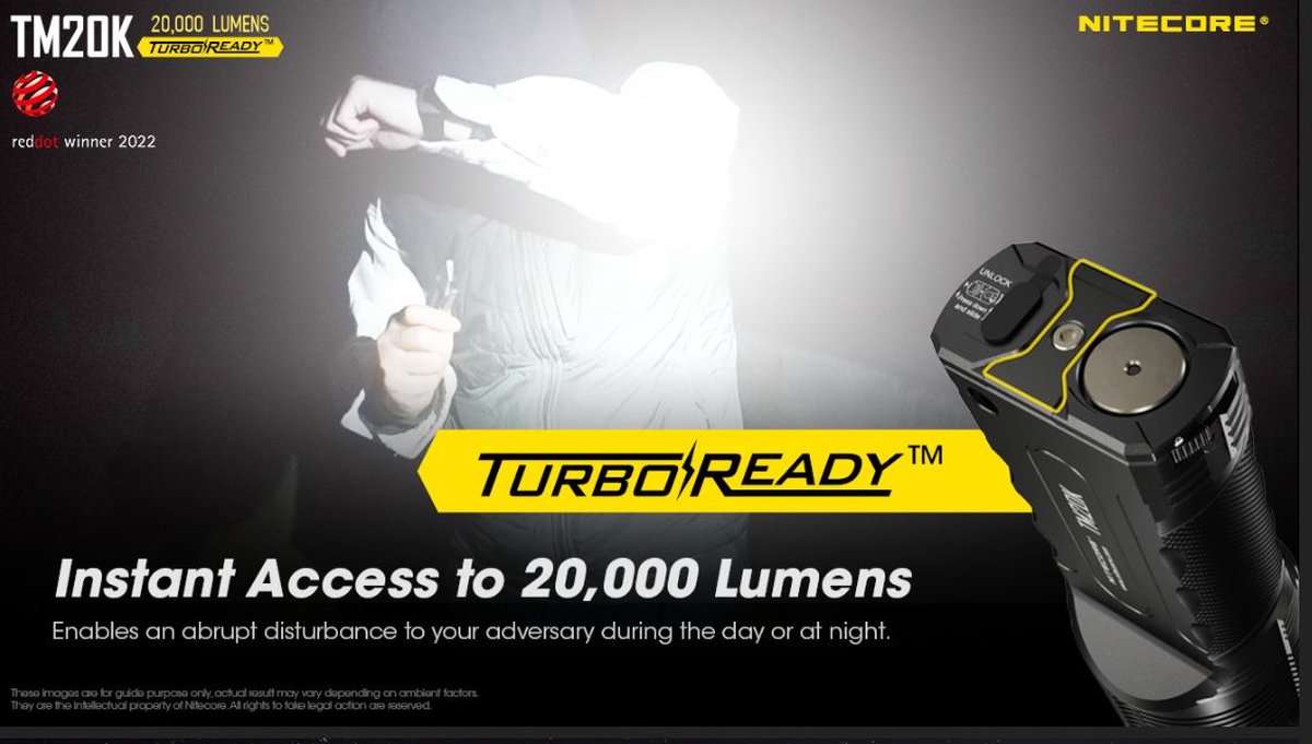 Nitecore TM20K  20,000 Lumen - Tactische Zaklamp - Oplaadbaar - zoeklamp