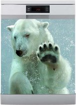 Vaatwasser sticker - ijsbeer - zelfklevend - 58.5 x 66 cm
