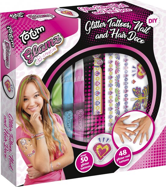 Foto: Totum glamz nagel deco tattoo en haar accessoire fashion en beauty set kinder make up feest en verkleedaccessoires