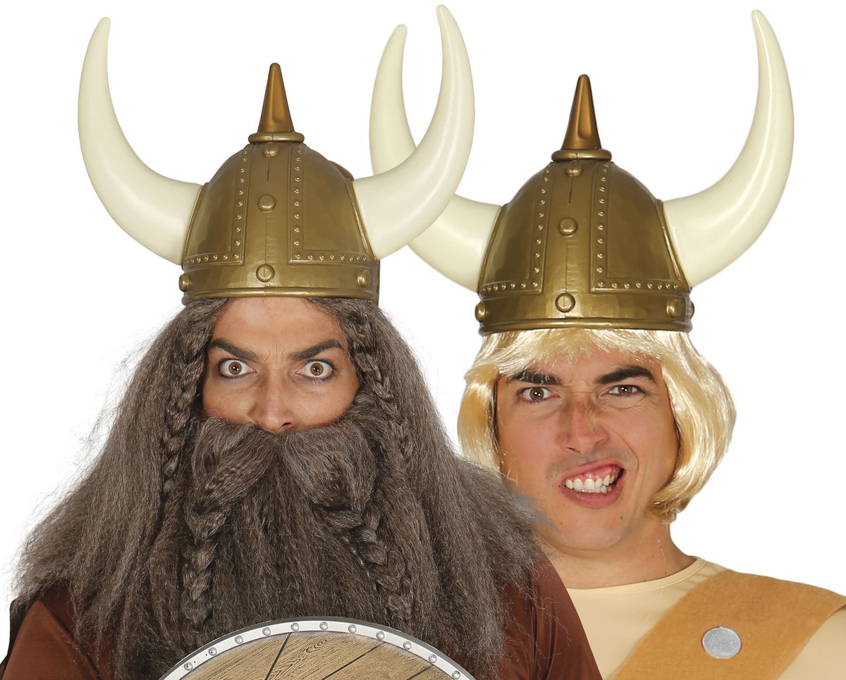 Fiestas Guirca Helm Viking Met Hoorns Heren 26 X 22 X 16 Cm Bruin