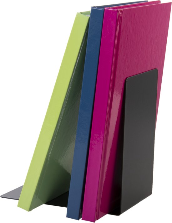 Westcott boekensteun - metaal - 90 x 140 x 140 mm - zwart - 2 stuks - AC-E10244