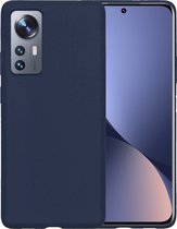 Hoesje Geschikt voor Xiaomi 12 Hoesje Siliconen Case Hoes - Hoes Geschikt voor Xiaomi 12 Hoes Cover Case - Donkerblauw