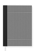 Notitieboek - Schrijfboek - Zwart - Wit - Design - Geometrie - Patroon - Notitieboekje klein - A5 formaat - Schrijfblok
