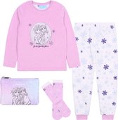 Frozen Anna en Elsa - Pastelkleurige pyjamaset met sokken en portemonnee / 128