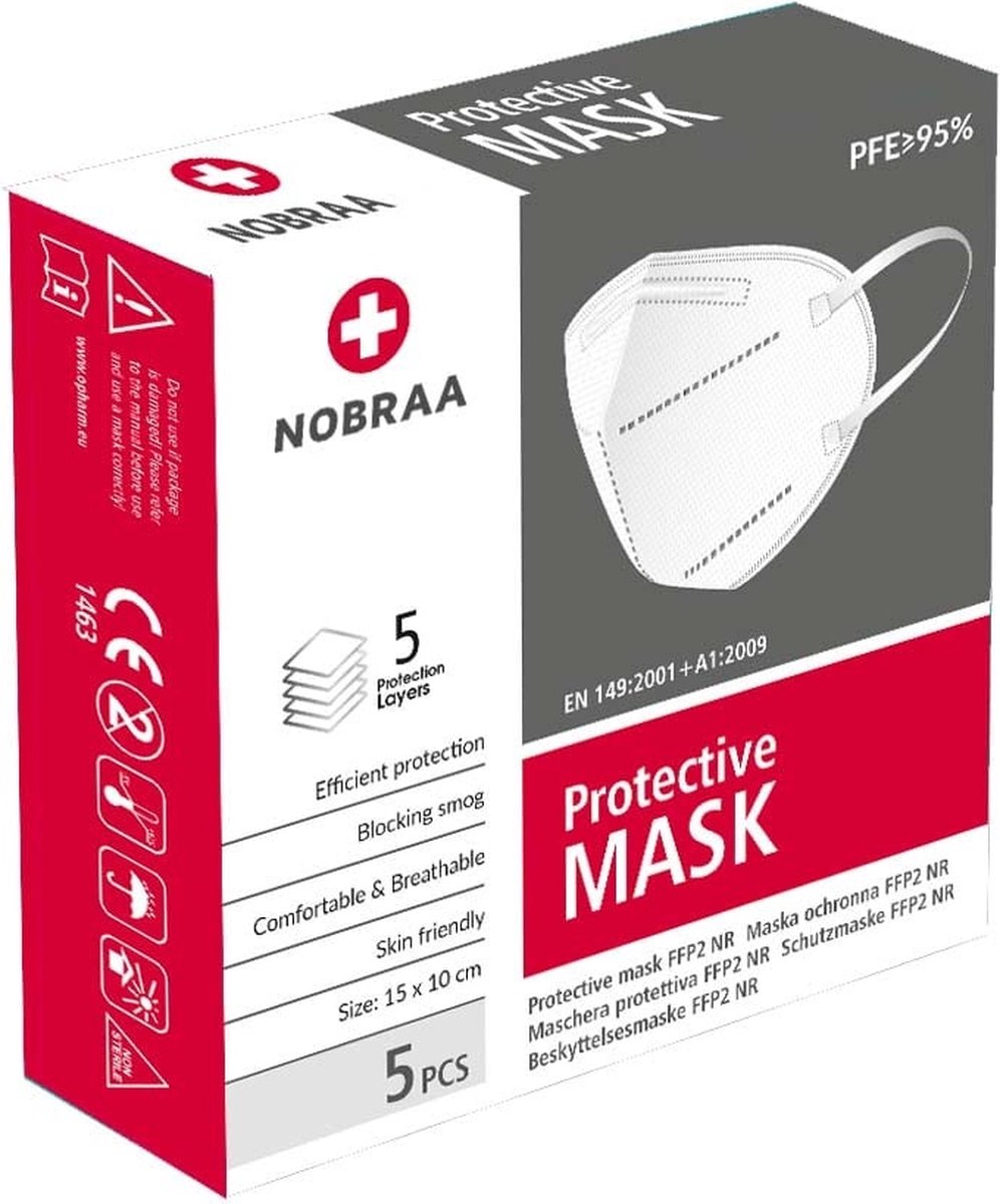 Opharm FFP2 mondmaskers - Wit - FFP2 - Stofmasker - CE markering - Geproduceerd in Europa
