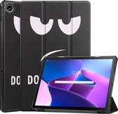 Hoes Geschikt voor Lenovo Tab M10 Plus 3rd Gen Hoes Book Case Hoesje Trifold Cover - Hoesje Geschikt voor Lenovo Tab M10 Plus (3e Gen) Hoesje Bookcase - Don't Touch Me