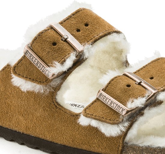 birkenstock shearling brown
