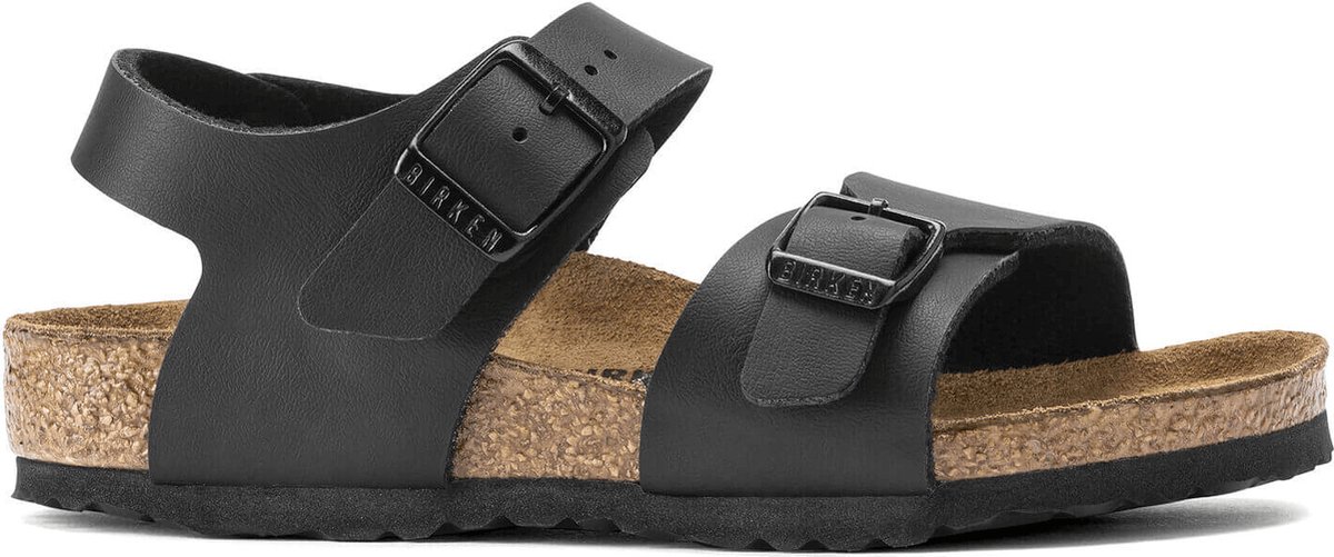 Birkenstock New York Kids Sandalen Narrow-fit Imitatieleer 187603 Zwart
