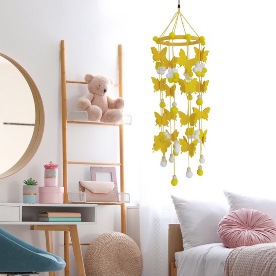 Hangende decoratie voor kinderkamer - Mobiel met Vlinder en furball -  Mobiele... | bol.com