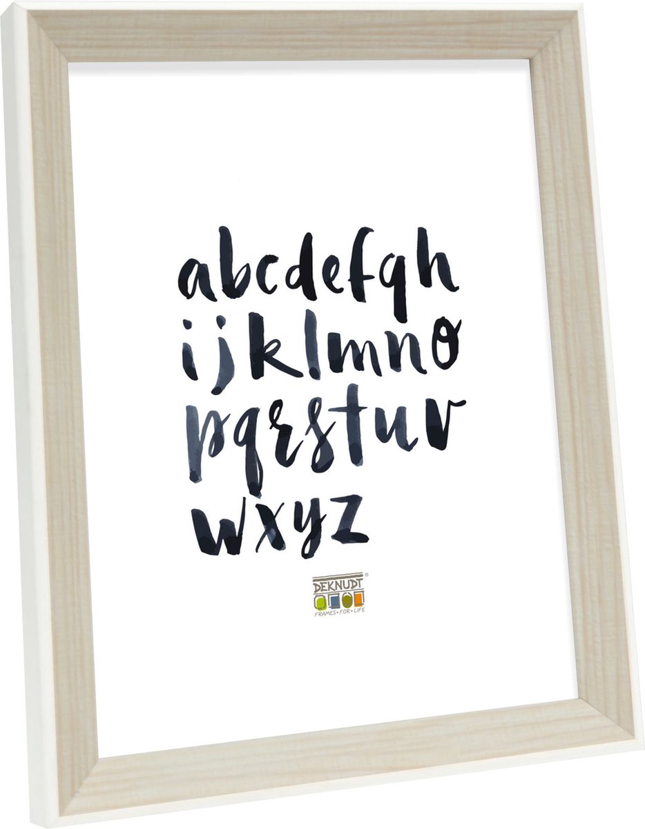 Deknudt Frames fotolijst S46CH1 - naturel met wit randje - foto 13x18