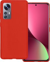 Hoes Geschikt voor Xiaomi 12 Pro Hoesje Siliconen Back Cover Case - Hoesje Geschikt voor Xiaomi 12 Pro Hoes Cover Hoesje - Rood