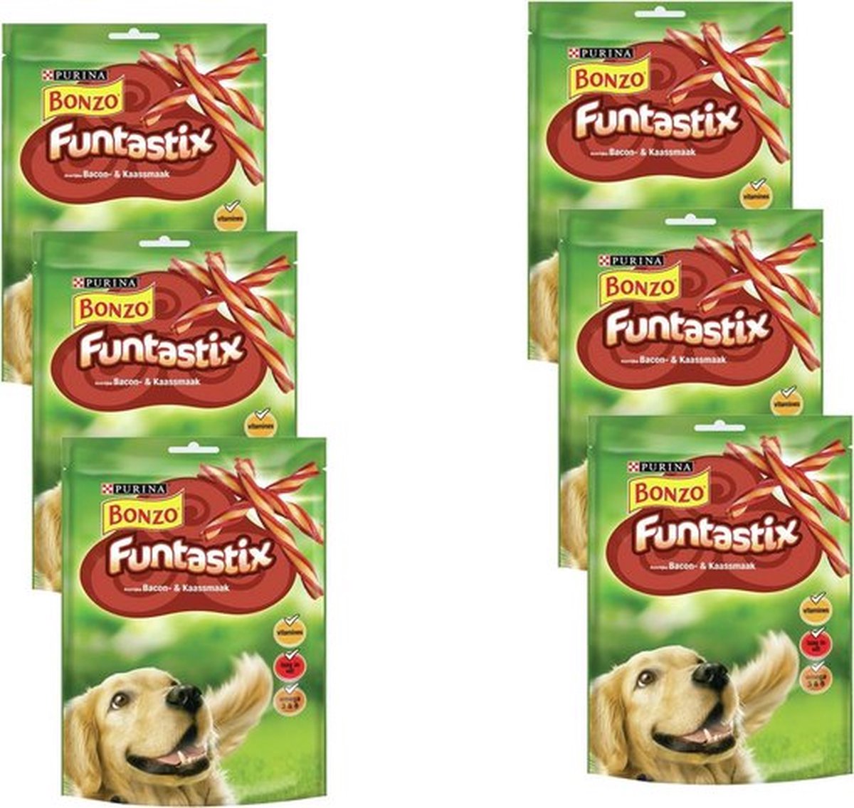 6x Bonzo (Friskies) Funtastix - Hondensnack - 175g