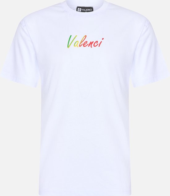 T-shirt Valenci White Rainbow