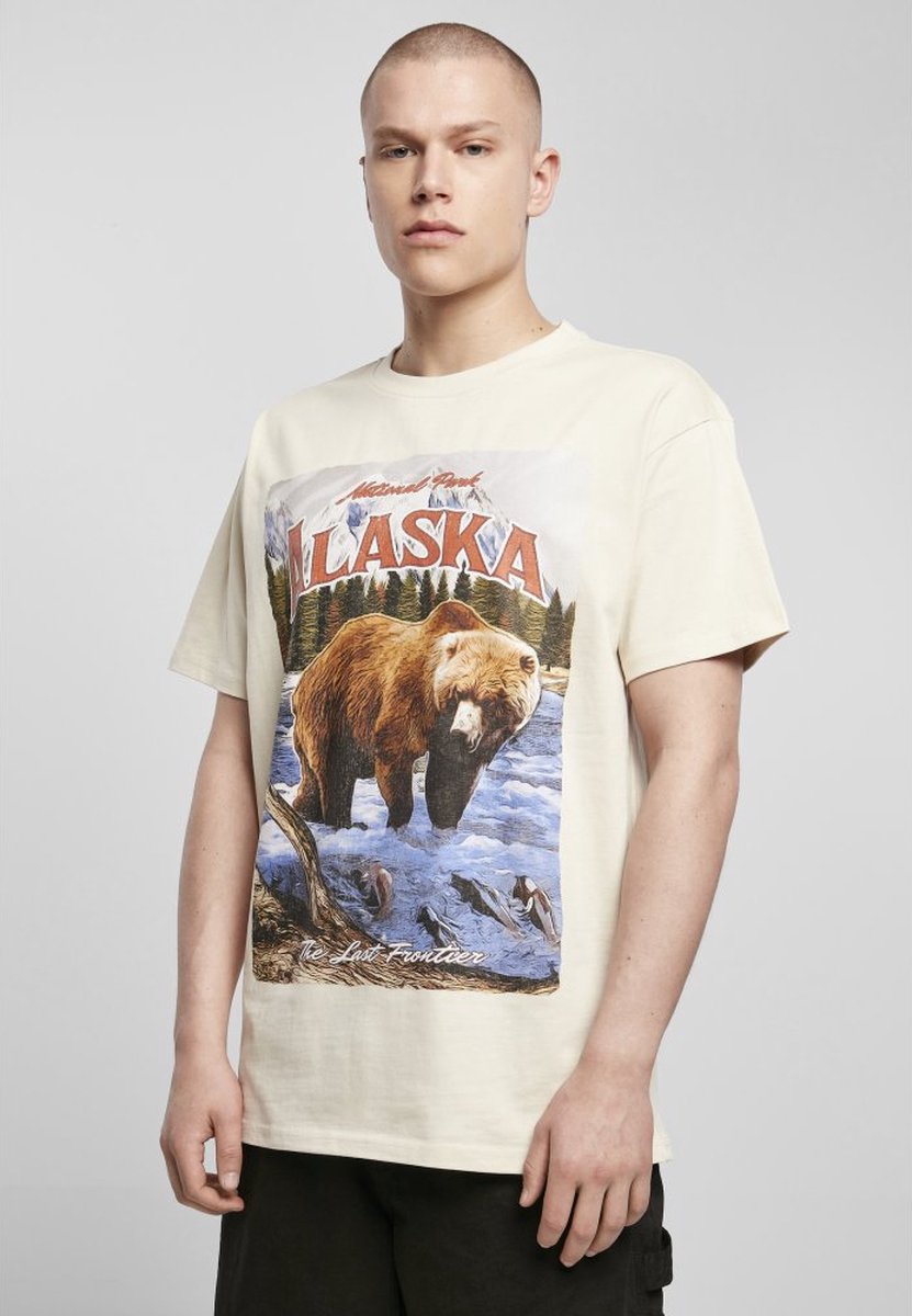 Mister Tee Alaska Vintage Oversize Heren T-shirt S Beige