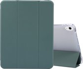 Mobigear Tablethoes geschikt voor Apple iPad Air 5 (2022) Hoes | Mobigear Tri-Fold Gel Bookcase + Stylus Houder - Groen