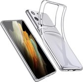 Transparant Hoesje Geschikt Voor Samsung Galaxy S21 Ultra Hoesje - Back Cover Telefoonhoesje