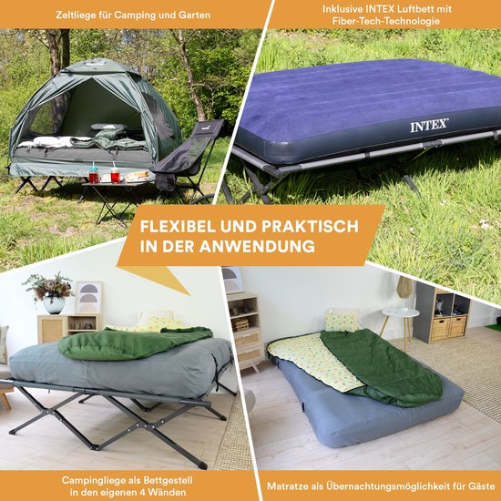 Haug Tent Bed voor 2 personen – – Verhoogd campingbed – Opblaasbare... bol.com